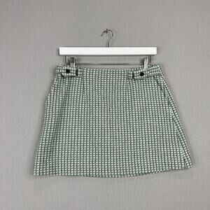 Club Monaco Womens Skirt 4 Green Tweed Jupe Mini Academia Y2K Old Money Prep